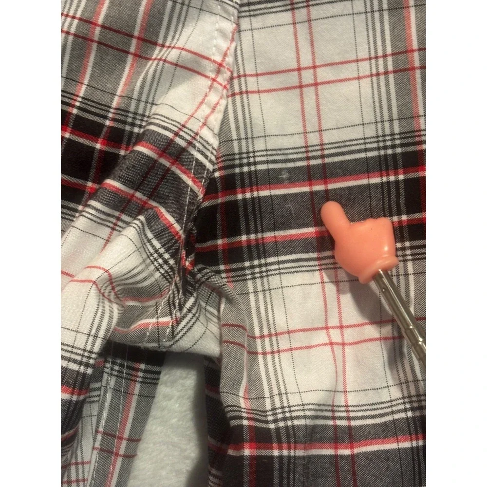 Southpole Shorts Mens 46 Plaid Gray Red Bermuda Baggy Loose Y2K Flat Front Retro